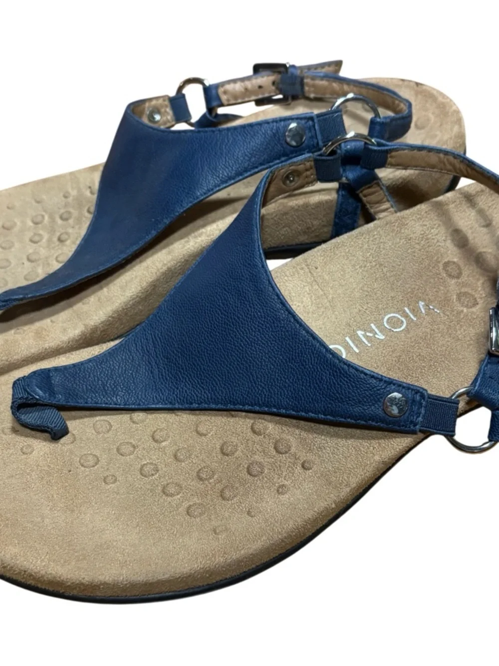 Vionic Kirra thong sandal leather upper adjustable strap supportive footbed 9.5 - Picture 2 of 9